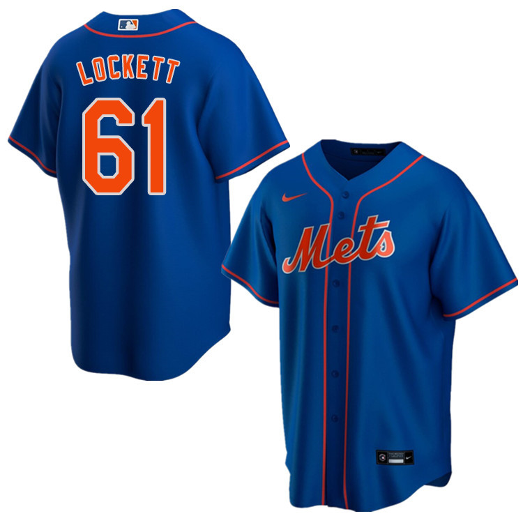 Nike Men #61 Walker Lockett New York Mets Baseball Jerseys Sale-Blue